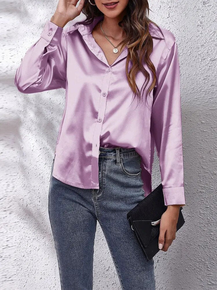 Variant image for Dam Skjorta Satin Modern Design Elegant Blus-33