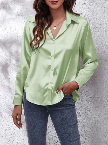 Variant image for Dam Skjorta Satin Modern Design Elegant Blus-25