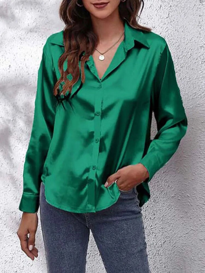 Variant image for Dam Skjorta Satin Modern Design Elegant Blus-9