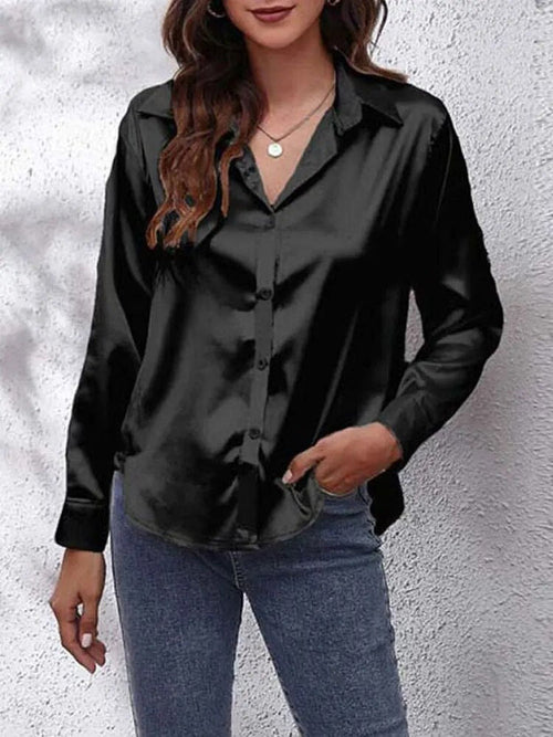 Variant image for Dam Skjorta Satin Modern Design Elegant Blus-7