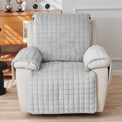 Liggstolsöverdrag Rutnätsdesign med Skyddande Armskydd 1