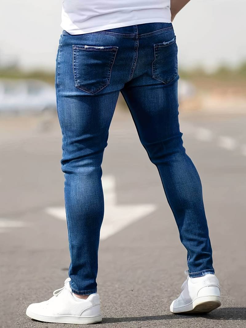 Herr Jeans Trasiga Stretch Modern Stil-2