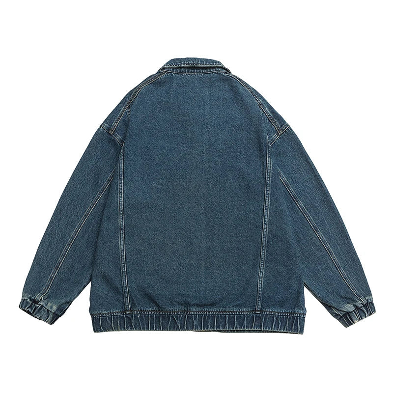 Män Oversized Jeansjacka i Retro Stil 3