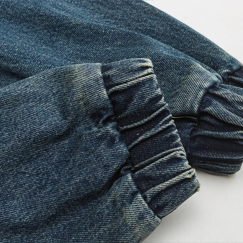 Män Oversized Jeansjacka i Retro Stil 7