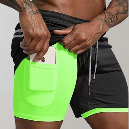 Mäns 2-i-1 Fitnessshorts för Aktiv Livsstil 1
