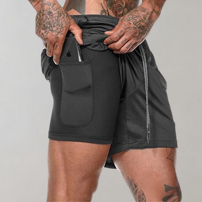 Mäns 2-i-1 Fitnessshorts för Aktiv Livsstil 2