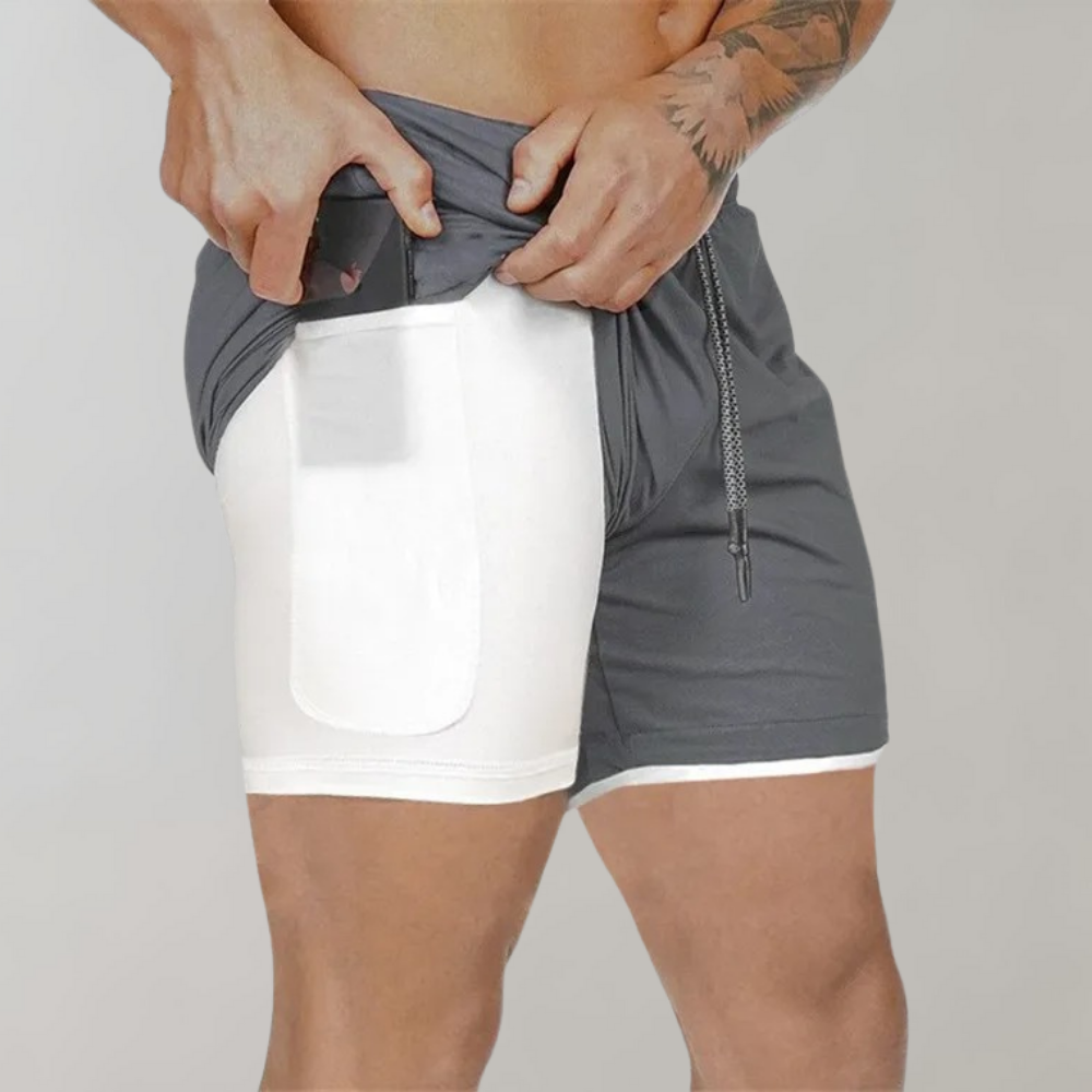 Mäns 2-i-1 Fitnessshorts för Aktiv Livsstil 3