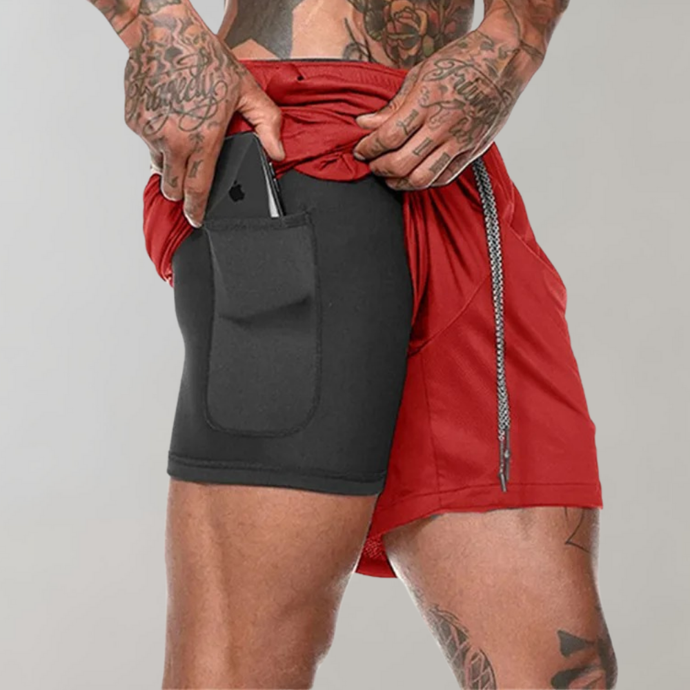 Mäns 2-i-1 Fitnessshorts för Aktiv Livsstil 7