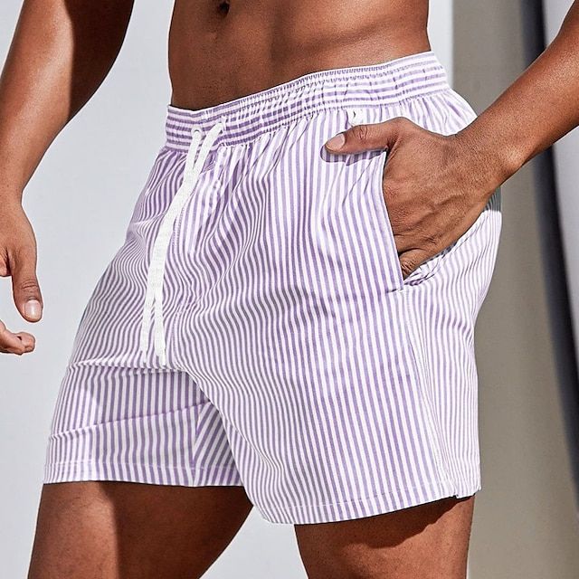 Mäns Badshorts Randiga 3