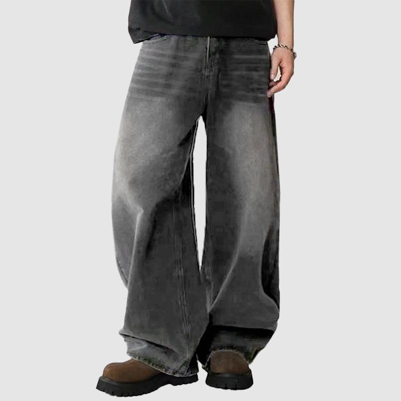 Mäns Baggy Jeans med Bred Benform 1