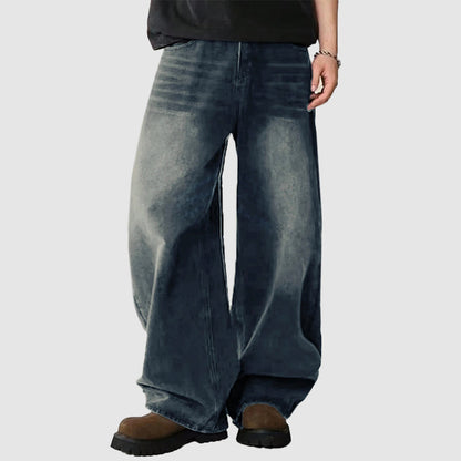 Mäns Baggy Jeans med Bred Benform 3
