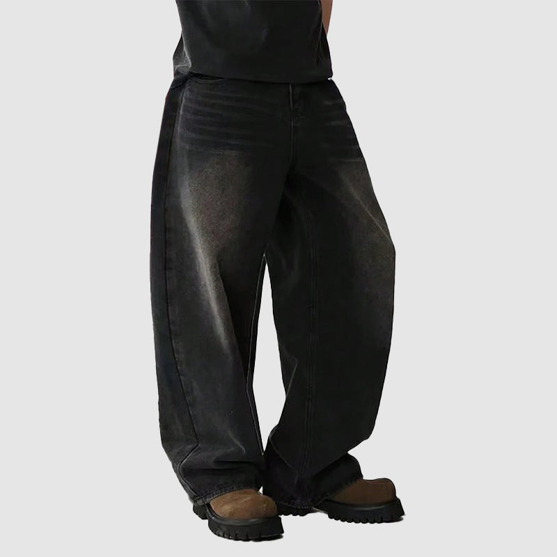 Mäns Baggy Jeans med Bred Benform 4