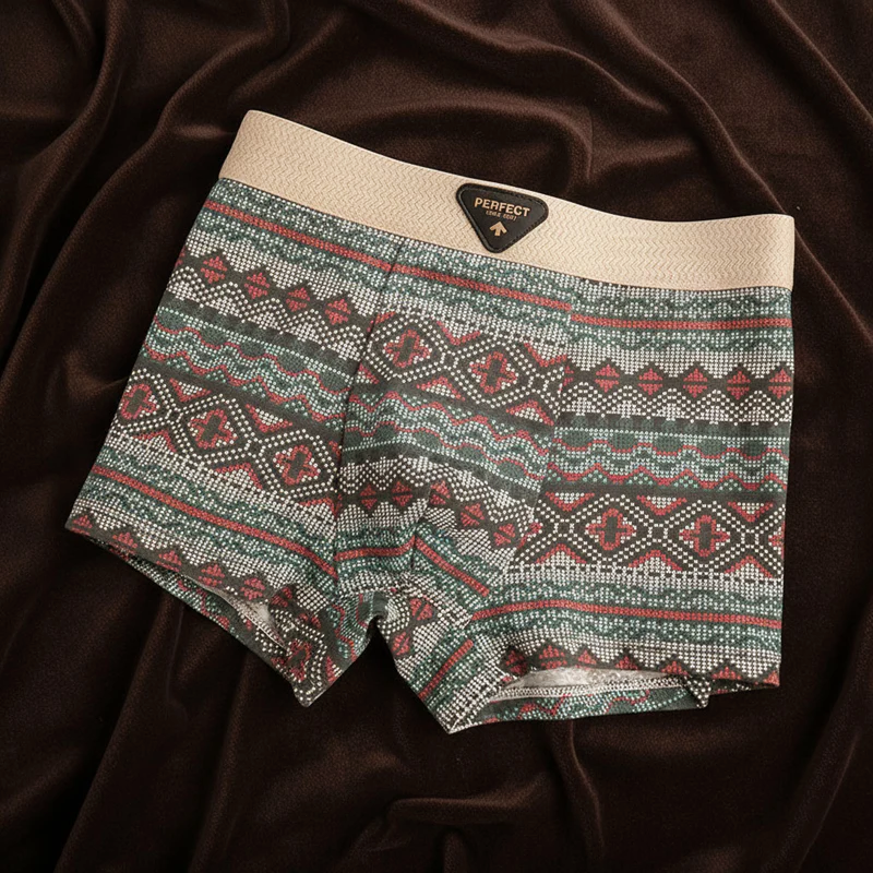Mäns Boxershorts Geometriskt Mönster med U-Formad Påse 3