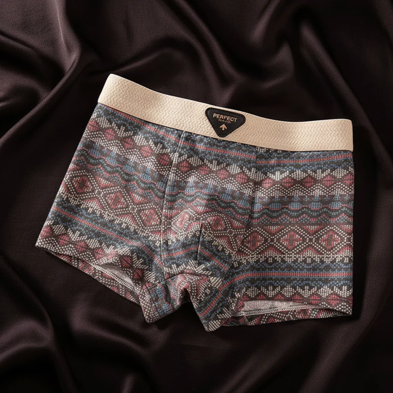 Mäns Boxershorts Geometriskt Mönster med U-Formad Påse 4
