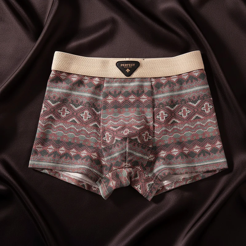 Mäns Boxershorts Geometriskt Mönster med U-Formad Påse 5