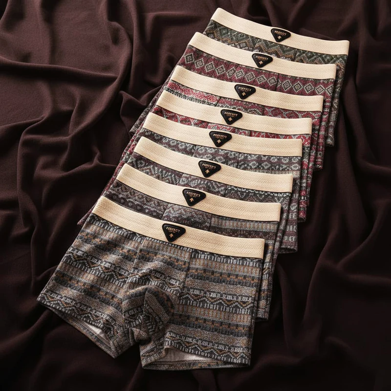 Mäns Boxershorts Geometriskt Mönster med U-Formad Påse 6