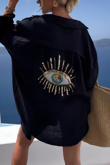 Mäns Button Down Skjorta med Pärlmönster 4