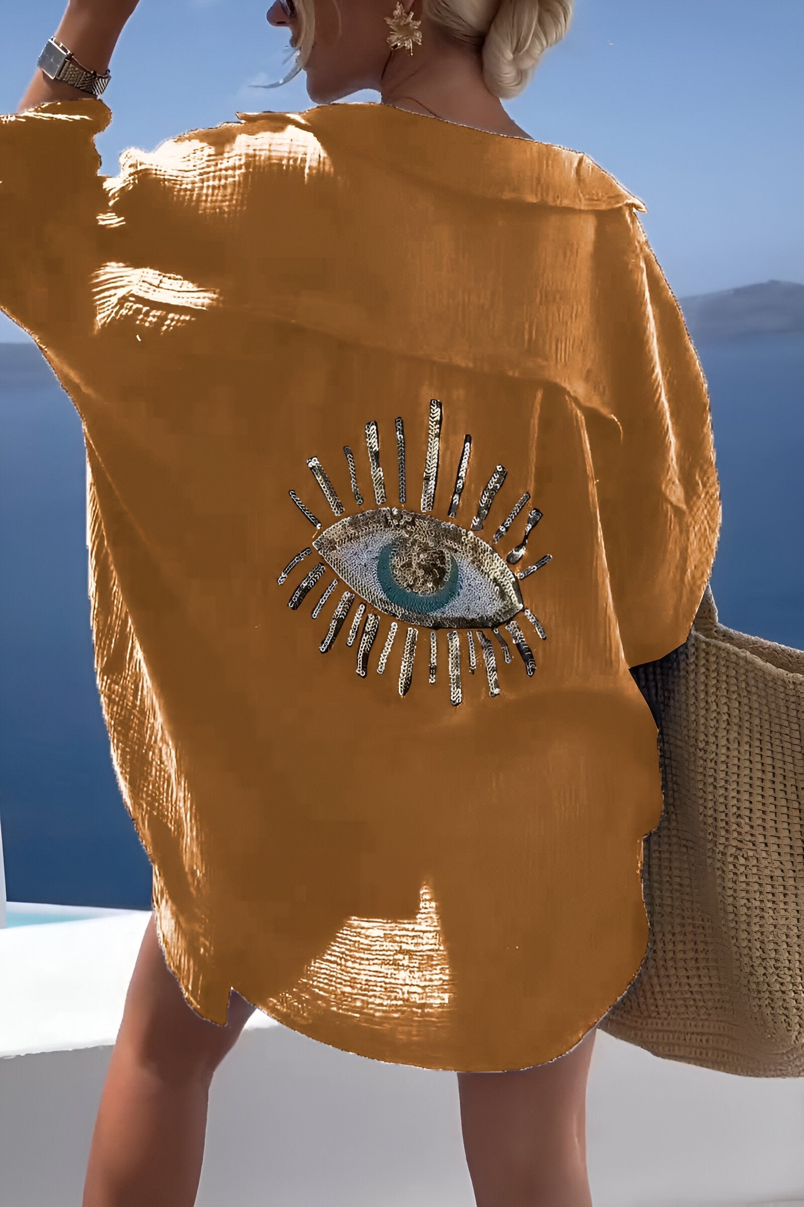 Mäns Button Down Skjorta med Pärlmönster 6