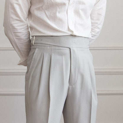 Mäns Byxor Slimmad Med Spänne Modern Stil 2