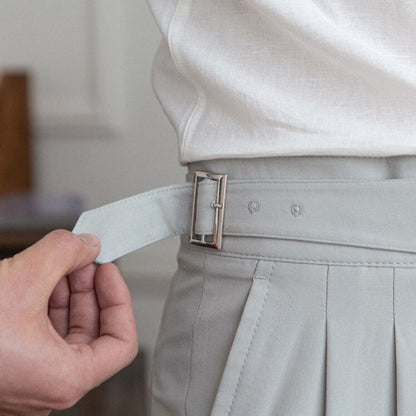 Mäns Byxor Slimmad Med Spänne Modern Stil 4