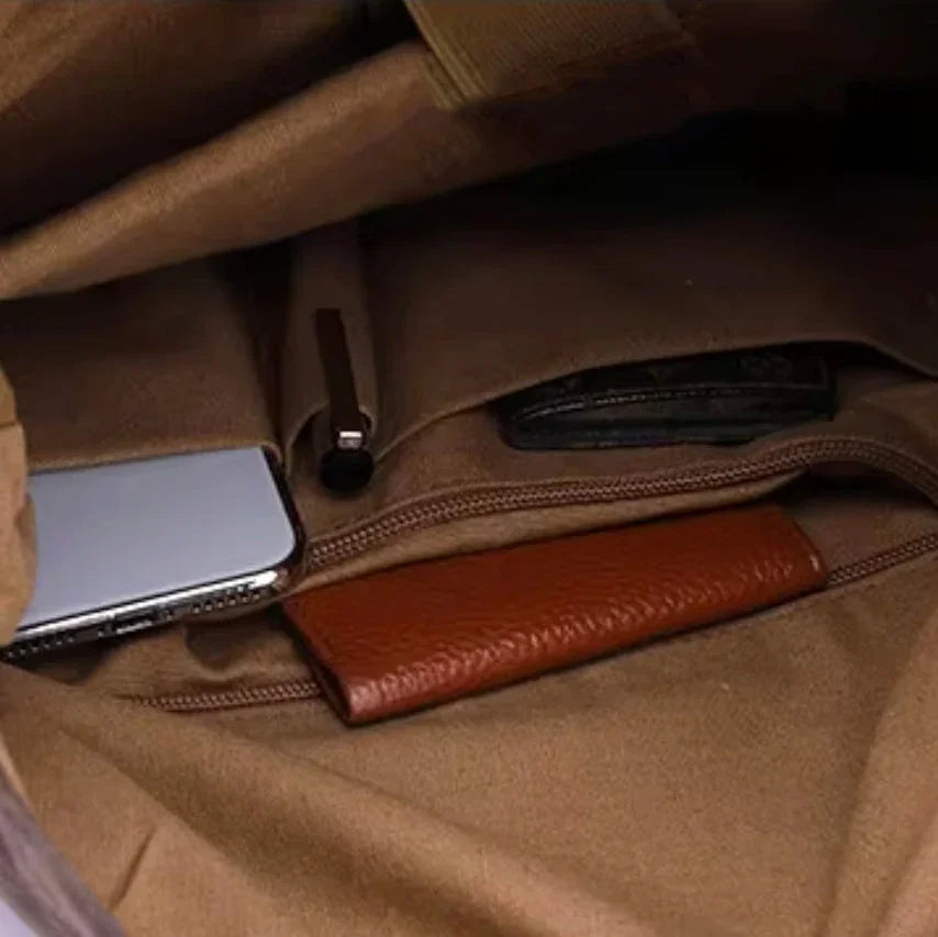 Mäns Campingryggsäck Vattentät Vintage Stil 8