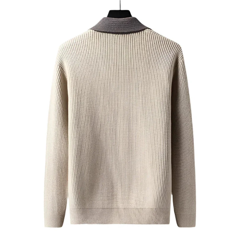 Mäns Cardigan Med Fickor Skräddarsydd Passform 6