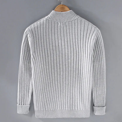 Mäns Cardigan med Dragkedja Ribbstickad 1