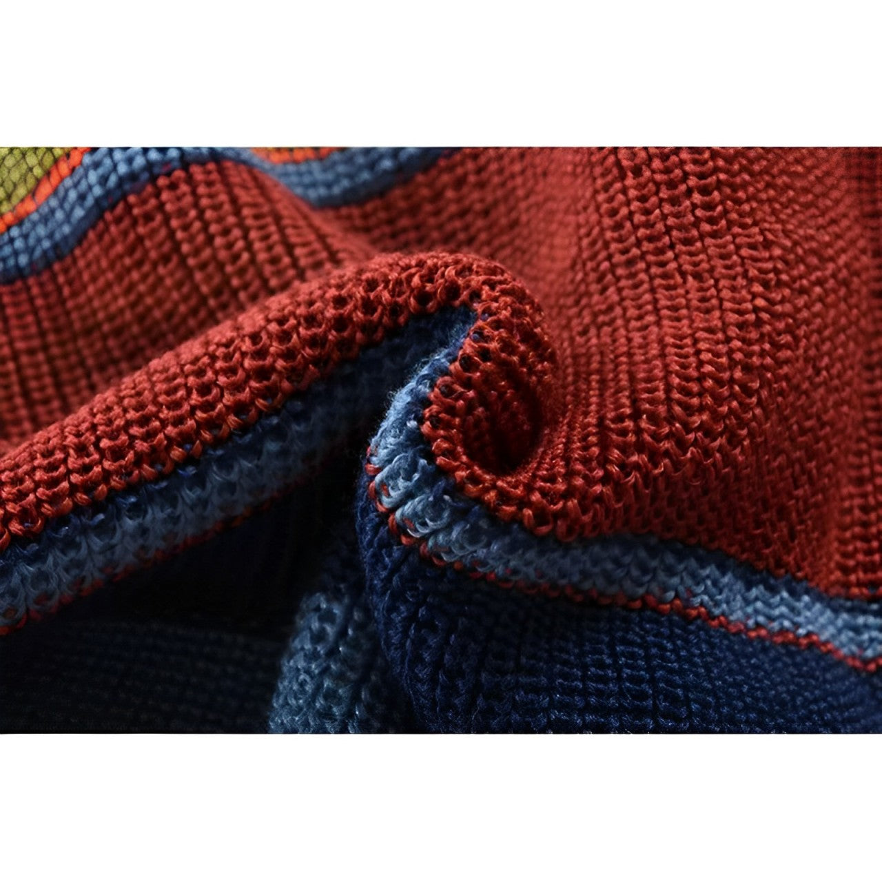 Mäns Cardigan med Retro Färgblock och Knappslå 6