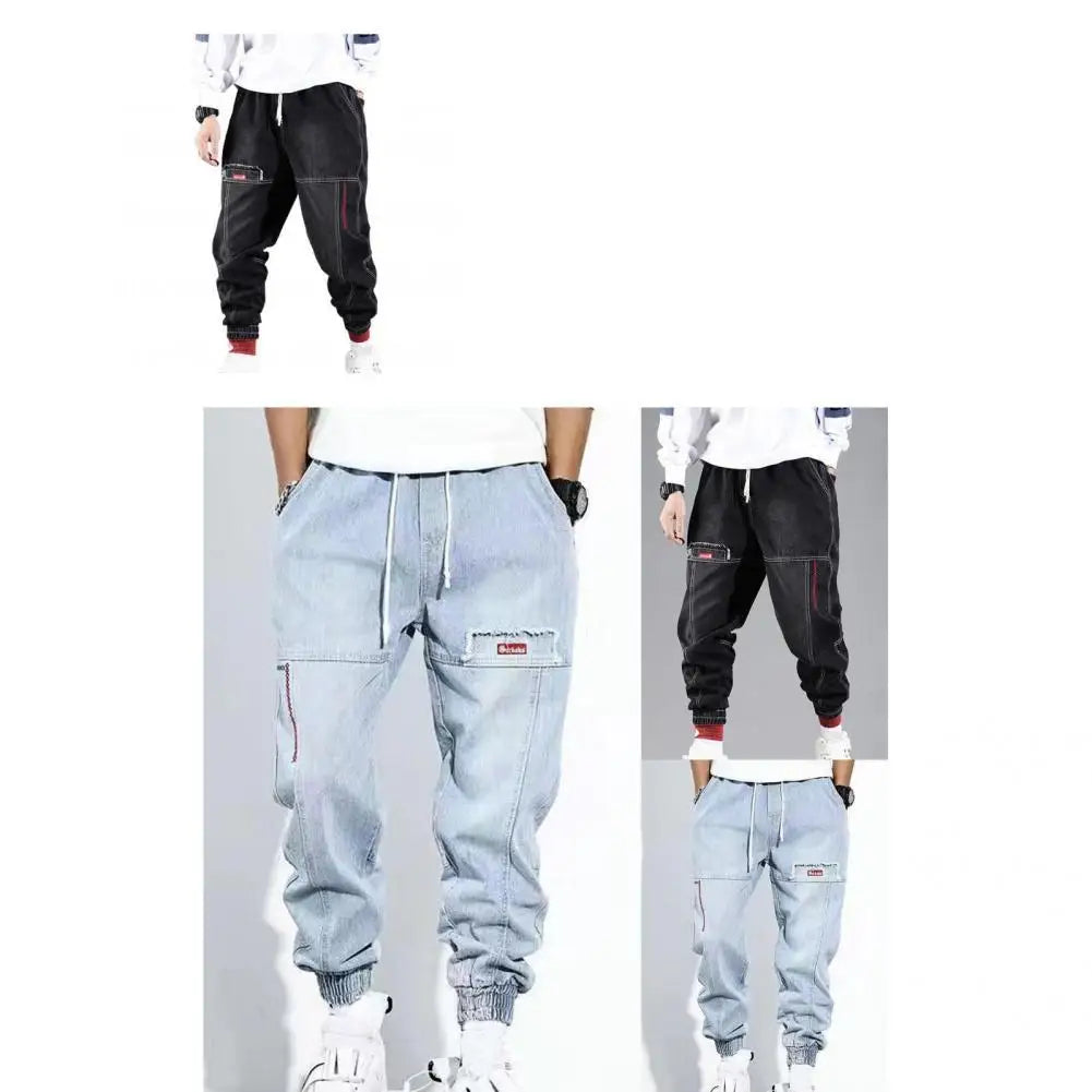 Mäns Cargo Byxor Avsmalnande Hiphop Stil 3