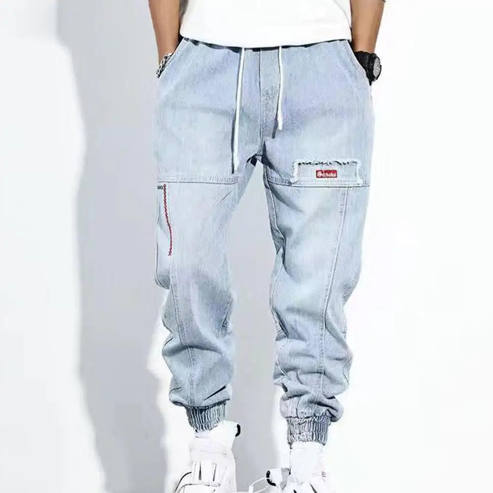 Mäns Cargo Byxor Avsmalnande Hiphop Stil 4