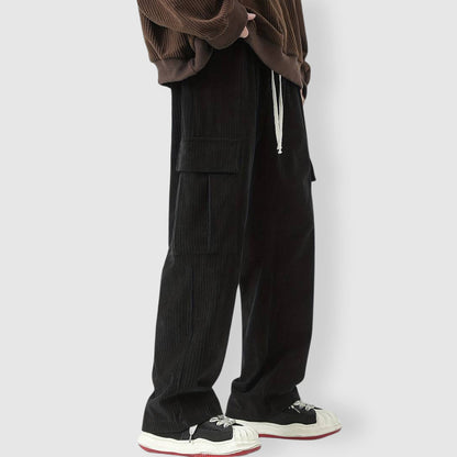 Mäns Cargo Byxor i Corduroy Stil 3