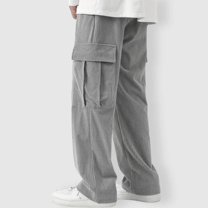 Mäns Cargo Byxor i Corduroy Stil 5