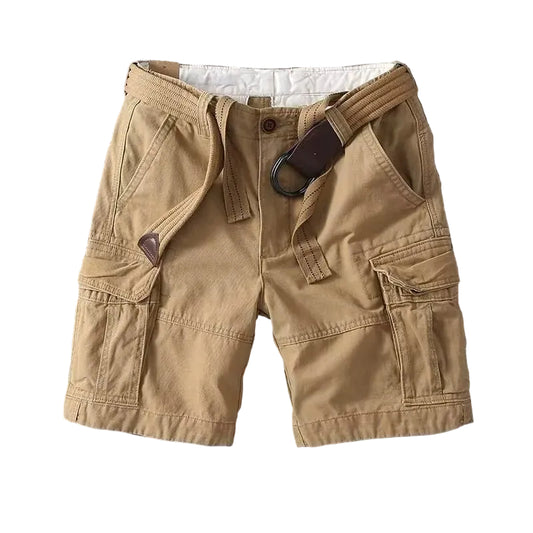 Mäns Cargo Shorts med Justerbar Midja 0
