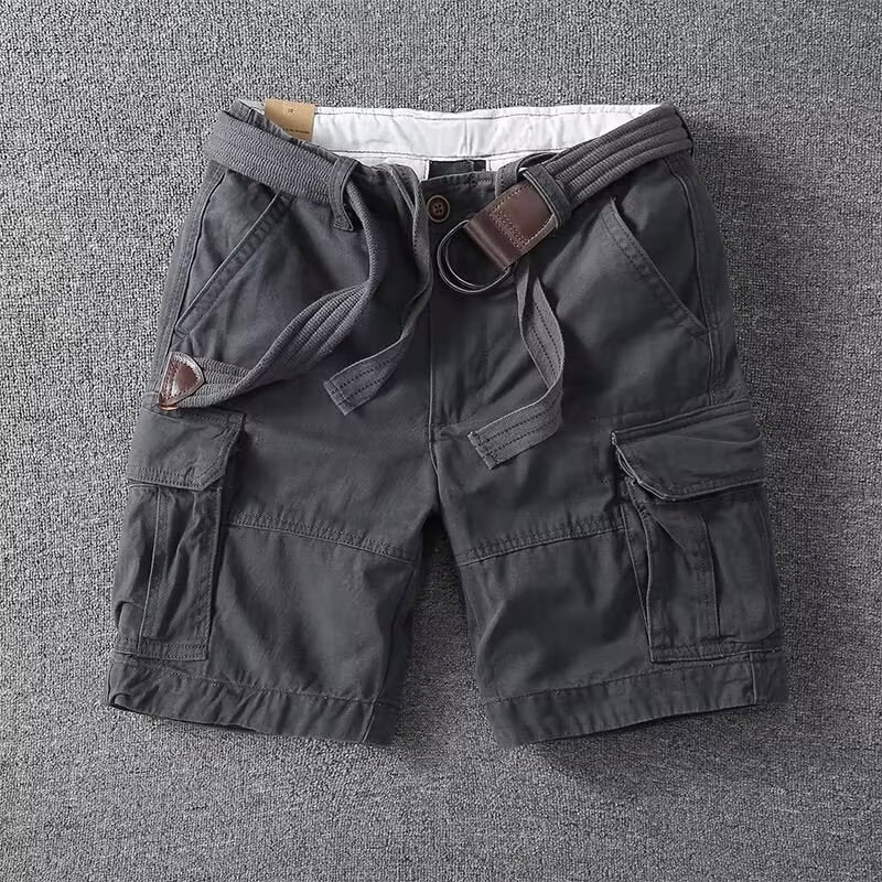 Mäns Cargo Shorts med Justerbar Midja 3