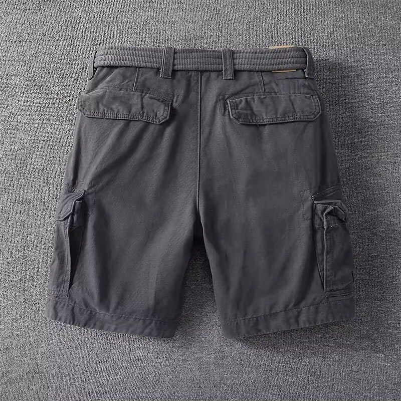 Mäns Cargo Shorts med Justerbar Midja 7