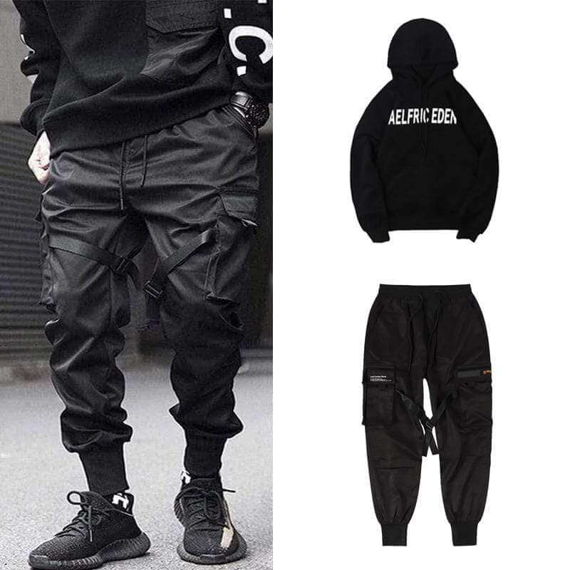 Mäns Cargobyxor Urban Stil Med Funktionella Fickor 7