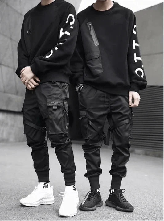 Mäns Cargobyxor Urban Stil Med Funktionella Fickor 8