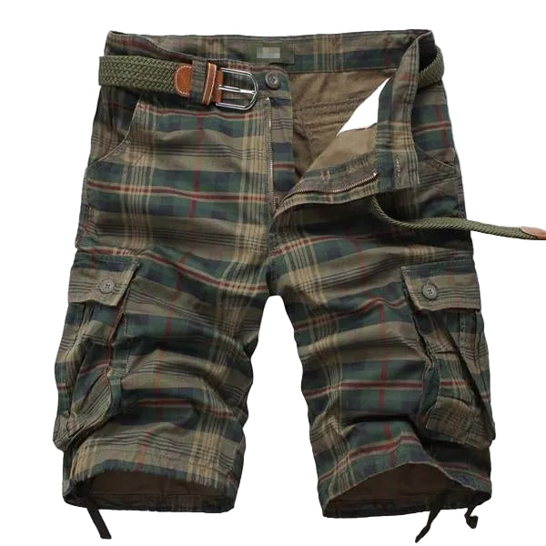 Mäns Cargoshorts med Rutigt Mönster 0