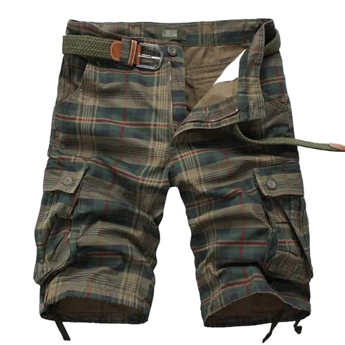 Mäns Cargoshorts med Rutigt Mönster 0