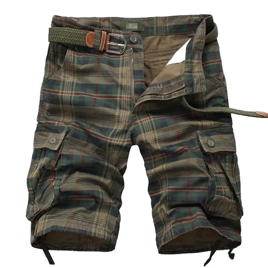 Mäns Cargoshorts med Rutigt Mönster 0