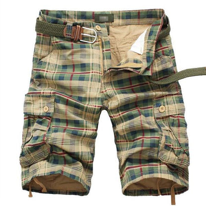 Mäns Cargoshorts med Rutigt Mönster 1