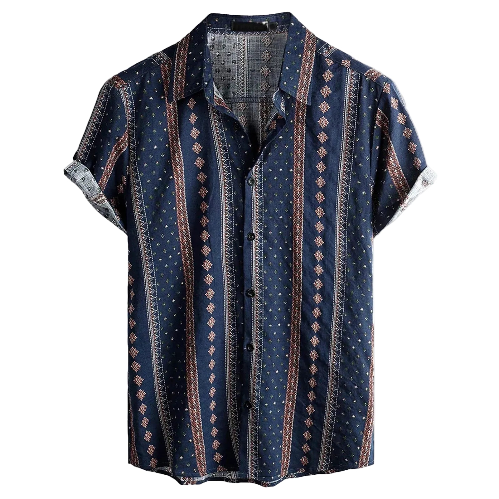 Mäns Casual Button-Up Skjorta Med 3D Tryck 0