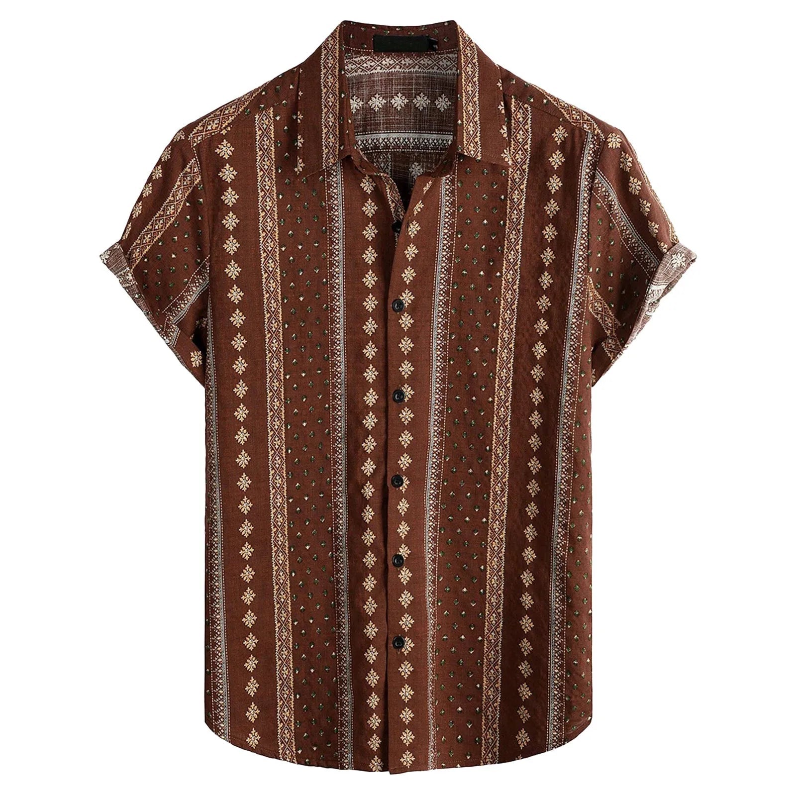Mäns Casual Button-Up Skjorta Med 3D Tryck 1
