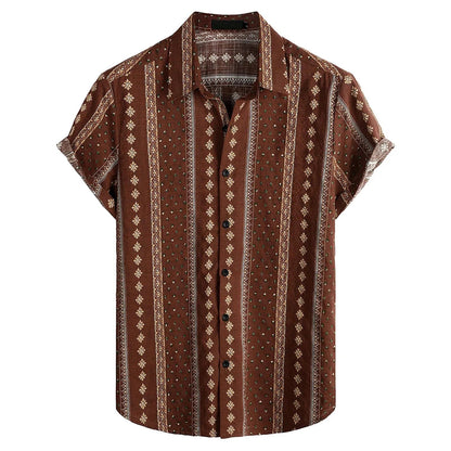 Mäns Casual Button-Up Skjorta Med 3D Tryck 1