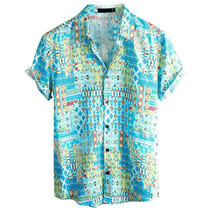 Mäns Casual Button-Up Skjorta Med 3D Tryck 3