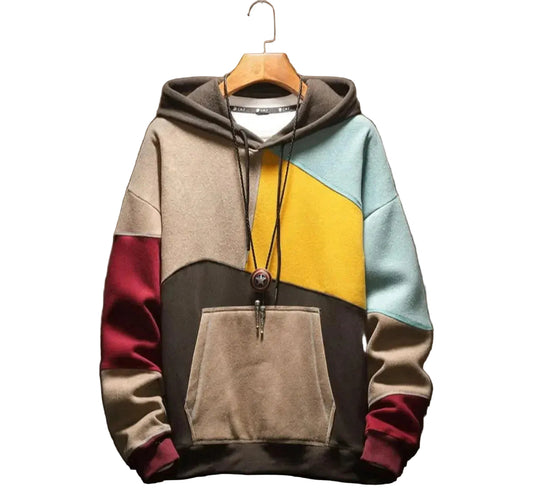 Mäns Casual Hoodie med Färgblock 0