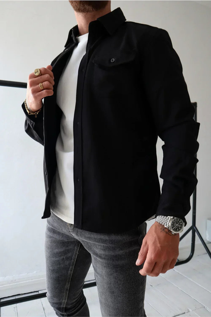 Mäns Casual Overshirt Modern Passform 3