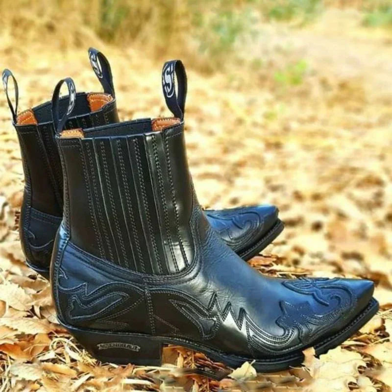 Mäns Cowboy-stövlar Traditionell Stil 2
