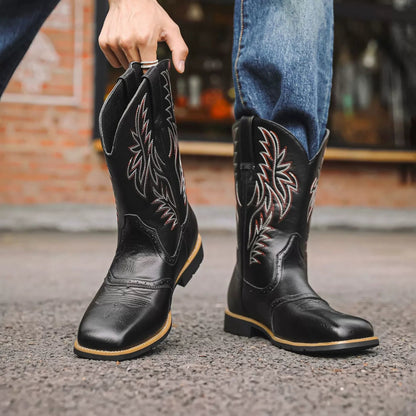 Mäns Cowboystövlar Västerländsk Stil Spetsig Tå 2