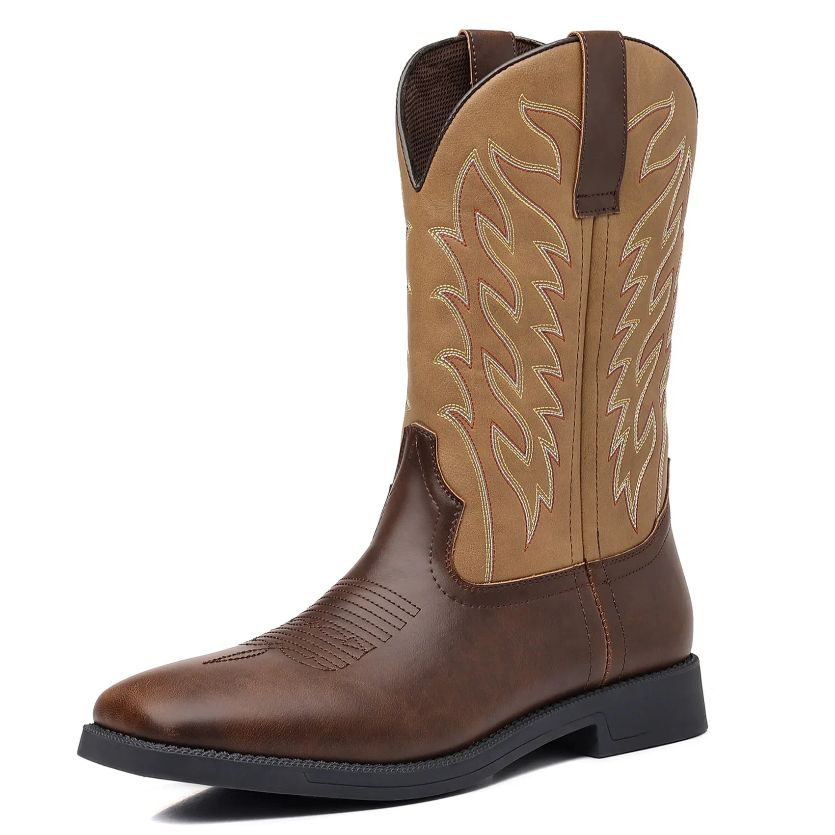 Mäns Cowboystövlar Västerländsk Stil Spetsig Tå 3